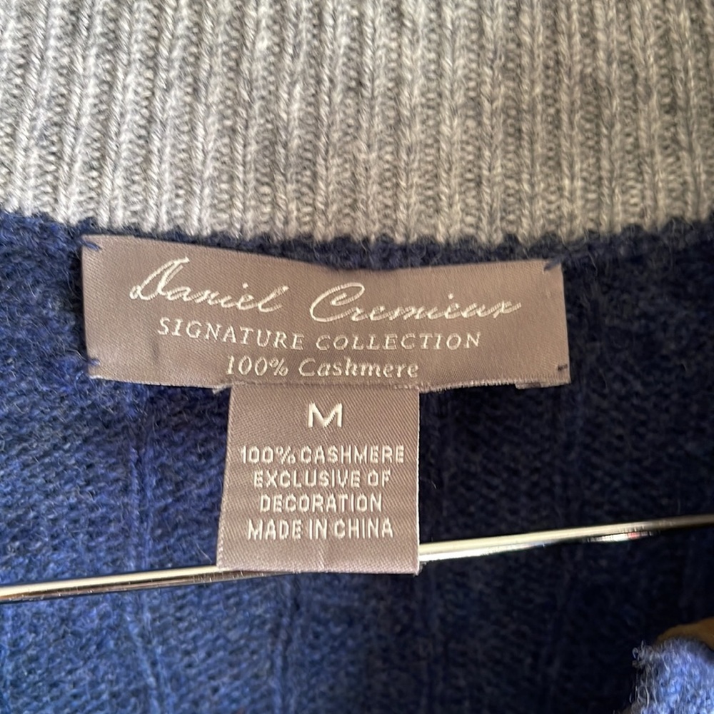 DANIEL CREMIEUX CASHMERE Mock Cable Knit Sweater Medium INVM7 - Picture 3 of 7